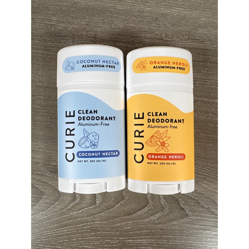 Curie Clean Deodorant Stick 2oz Bundle Coconut Nectar and Orange Neroli New